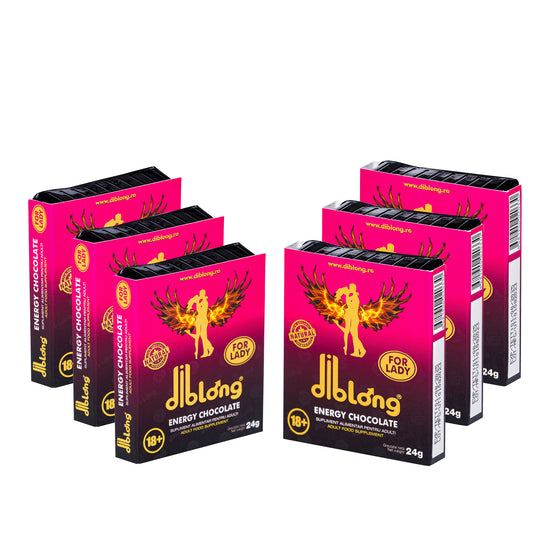Set 6 afrodisiace ciocolata premium concentrat, DIBLONG ENERGY CHOCOLATE for LADY, pentru orgasm intens si cresterea libidoului femeilor, 144g