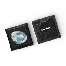 Prezervative SATISFYER Premium Condoms M, din latex, lubrifiate, design modern, diametru 53 mm, 100 bucăți