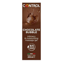 Gel pentru masaj și lubrifiant CONTROL Chocolate Bubble, capac cu bile de masaj, aromă de ciocolată, 200 ml