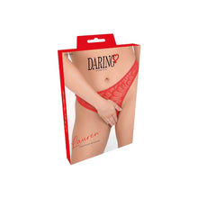 Chilot sexy DARING INTIMATES Lauren Crotchless Hiphugger, design cu dantelă delicată și plasă, culoare roșu, mărime M/L, model 76238