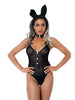 Lenjerie sexy iepuraș DARING INTIMATES Tuxedo Bunny, teddy din plasă + papion + bentiță cu urechi, culoare negru, mărime L/XL, model 75202