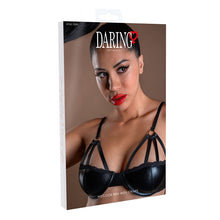 Sutien sexy DARING INTIMATES Wetlook Bra with Straps, design cu material lucios și bretele subțiri, negru, mărime S, model 75351