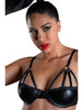 Sutien sexy DARING INTIMATES Wetlook Bra with Straps, design cu material lucios și bretele subțiri, negru, mărime L, model 75351