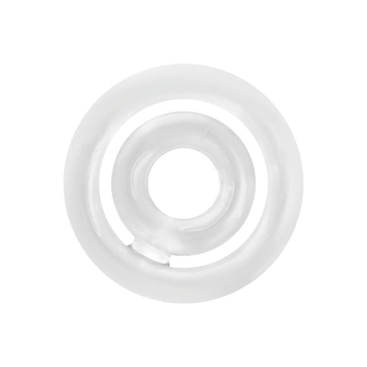 Inel dublu pentru penis ADDICTED TOYS Potenz C-Ring, din silicon flexibil, dimensiuni 20 x 42 mm, transparent