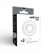 Inel dublu pentru penis ADDICTED TOYS Potenz C-Ring, din silicon flexibil, dimensiuni 20 x 40 mm, transparent