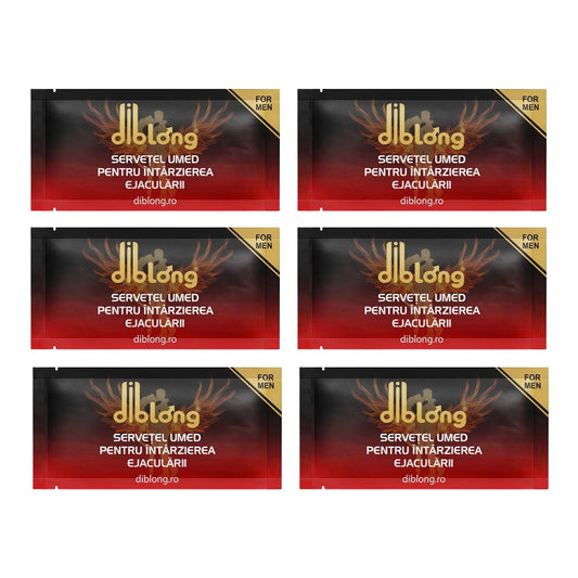Șervețele premium DIBLONG Delay Towel, pot contribui la întârzierea ejaculării și la prelungirea actului sexual, 6 buc