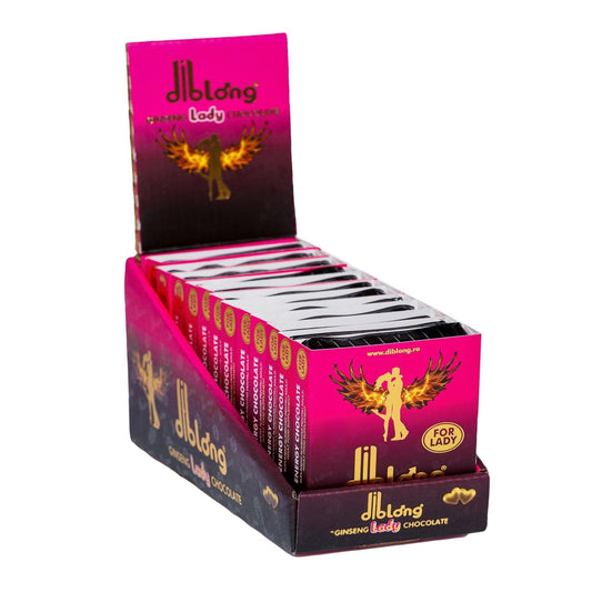Cutie 12 ciocolate afrodisiace premium concentrat, DIBLONG ENERGY CHOCOLATE for LADY, poate ajuta la creșterea libidoului femeilor și la un orgasm mai  intens, 12 buc x 24g