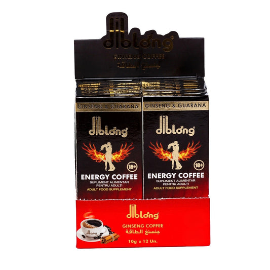 Cutie 12 cafele afrodisiace premium concentrat DIBLONG GINSENG COFFEE, pentru bărbați, poate ajuta la creșterea libidoului, potență, erecție, ejaculare precoce, 12 buc x 10 g