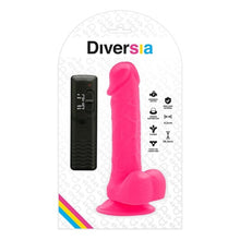 Vibrator DIVERSIA Flexible Vibrating Dildo, control prin telecomandă, design realist cu bază cu ventuză, 20.5 cm, roz