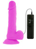 Vibrator DIVERSIA Flexible Vibrating Dildo, control prin telecomandă, design realist cu bază cu ventuză, 20.5 cm, mov