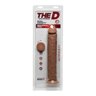 Dildo realist DOC JOHNSON THE D - Dual Density, bază cu ventuză pentru fixare, lungime 30 cm, culoarea pielii
