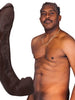 Dildo realist DOC JOHNSON Ultraskyn Signature Cocks - Dredd, bază cu ventuză pentru fixare, 34 cm, culoarea maro