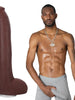 Dildo realist DOC JOHNSON Ultraskyn Signature Cocks - Hollywood Cash, bază cu ventuză pentru fixare, 29 cm, culoarea maro