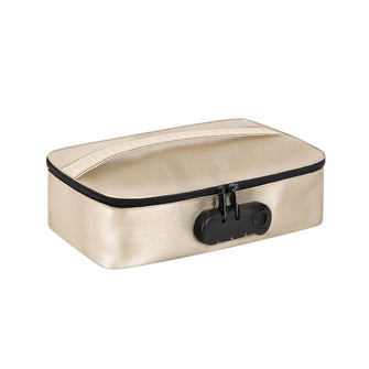 Cutie pentru jucării sexuale DORCEL Discreet Box, cu lacăt cu cifru, design discret și aspect premium, culoare auriu