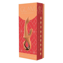 Vibrator rabbit DREAMTOYS Glam G-Spot Duo, cu mâner, 10 funcții de mișcări ritmice, 10 funcții de vibrație, portocaliu
