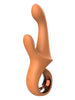 Vibrator rabbit DREAMTOYS Glam G-Spot Duo, cu mâner, 10 funcții de mișcări ritmice, 10 funcții de vibrație, portocaliu
