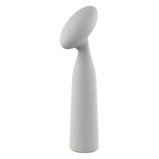 Vibrator DREAMTOYS Nude Luna Mini Wand, din silicon moale și flexibil, 10 funcții de vibrație, lungime 16.2 cm, culoare gri