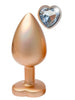 Plug anal DREAMTOYS Pearl Gold Plug, cu bază în formă de inimă, lungime 9.5 cm, diametru 4.3 cm, auriu, mărime L
