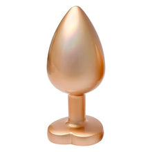 Plug anal DREAMTOYS Pearl Gold Plug, cu bază în formă de inimă, lungime 9.5 cm, diametru 4.3 cm, auriu, mărime L