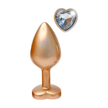 Plug anal DREAMTOYS Pearl Gold Plug, cu bază în formă de inimă, lungime 8.3 cm, diametru 3.4 cm, auriu, mărime M