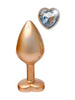 Plug anal DREAMTOYS Pearl Gold Plug, cu bază în formă de inimă, lungime 8.3 cm, diametru 3.4 cm, auriu, mărime M