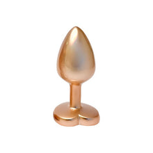 Plug anal DREAMTOYS Pearl Gold Plug, cu bază în formă de inimă, lungime 7.1 cm, diametru 2.7 cm, auriu, mărime S