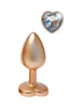 Plug anal DREAMTOYS Pearl Gold Plug, cu bază în formă de inimă, lungime 7.1 cm, diametru 2.7 cm, auriu, mărime S
