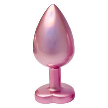 Plug anal DREAMTOYS Pearl Pink Plug, cu bază în formă de inimă, lungime 9.5 cm, diametru 4.3 cm, roz, mărime L