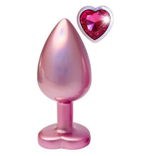 Plug anal DREAMTOYS Pearl Pink Plug, cu bază în formă de inimă, lungime 9.5 cm, diametru 4.3 cm, roz, mărime L