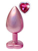 Plug anal DREAMTOYS Pearl Pink Plug, cu bază în formă de inimă, lungime 9.5 cm, diametru 4.3 cm, roz, mărime L