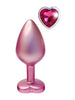 Plug anal DREAMTOYS Pearl Pink Plug, cu bază în formă de inimă, lungime 8.3 cm, diametru 3.4 cm, roz, mărime M