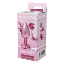 Plug anal DREAMTOYS Pearl Pink Plug, cu bază în formă de inimă, lungime 8.3 cm, diametru 3.4 cm, roz, mărime M