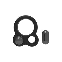 Inel pentru penis DREAMTOYS RAMROD Cockring Dual Weight, cu 2 bile de oțel detașabile, lungime 6 cm, din silicon, negru