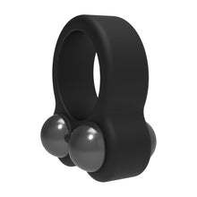 Inel pentru penis DREAMTOYS RAMROD Cockring Dual Weight, cu 2 bile de oțel detașabile, lungime 6 cm, din silicon, negru