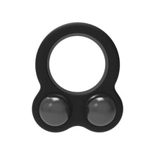 Inel pentru penis DREAMTOYS RAMROD Cockring Dual Weight, cu 2 bile de oțel detașabile, lungime 6 cm, din silicon, negru