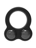 Inel pentru penis RAMROD Cockring Dual Weight,din silicon, cu 2 bile de oțel detașabile, greutate 114 grame, negru