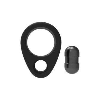 Inel pentru penis DREAMTOYS RAMROD Cockring Single Weight, cu bilă de oțel detașabilă, lungime 6.2 cm, din silicon, negru