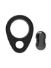 Inel pentru penis RAMROD Cockring Single Weight, din silicon, cu bilă de oțel detașabilă, greutate 57 grame, negru