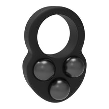 Inel pentru penis DREAMTOYS RAMROD Cockring Triple Weight, cu 3 bile de oțel detașabile, lungime 7.5 cm, din silicon, negru