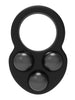 Inel pentru penis RAMROD Cockring Triple Weight, din silicon, cu 3 bile de oțel detașabile, greutate 171 grame, negru