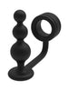 Inel pentru penis cu plug anal DREAMTOYS RAMROD 2-In-1 Dual Pleasure, lungime 11 cm, din silicon, negru