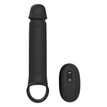 Manșon vibrator DREAMTOYS RAMROD, pentru extensia penisului, control prin telecomandă, 7 funcții de vibrație, 24 cm, negru