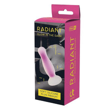 Plug anal DREAMTOYS Radiant Glow in the Dark, model cu strălucire în întuneric, lungime 12.5 cm, diametru 3.2 cm, mărime M, mov