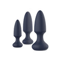 Set plug anal vibrator DREAMTOYS Startroopers Mars, 3 dopuri cu 10 funcții de vibrație, 13.5 cm – 16.5 cm, albastru