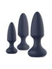 Set plug anal vibrator DREAMTOYS Startroopers Mars, 3 dopuri cu 10 funcții de vibrație, 13.5 cm – 16.5 cm, albastru