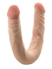 Dildo dublu DR. SKIN+ 14 Inch Posable Double Dong, pentru dublă penetrare, senzație realistă ultra-moale, 35.5 cm, culoarea pielii