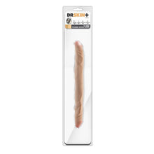 Dildo dublu DR. SKIN+ 14 Inch Posable Double Dong, pentru dublă penetrare, senzație realistă ultra-moale, 35.5 cm, culoarea pielii