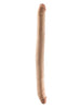 Dildo dublu DR. SKIN+ 16.5 Inch Posable Double Dong, pentru dublă penetrare, senzație realistă ultra-moale, 42 cm, culoarea pielii