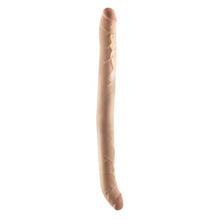 Dildo dublu DR. SKIN+ 16.5 Inch Posable Double Dong, pentru dublă penetrare, senzație realistă ultra-moale, 42 cm, culoarea pielii