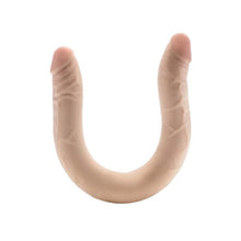 Dildo dublu DR. SKIN+ 16.5 Inch Posable Double Dong, pentru dublă penetrare, senzație realistă ultra-moale, 42 cm, culoarea pielii